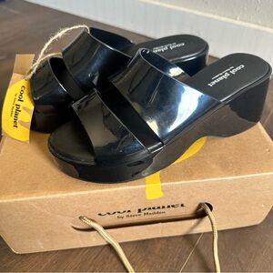 Steve Madden Glossy Black Women's Mules